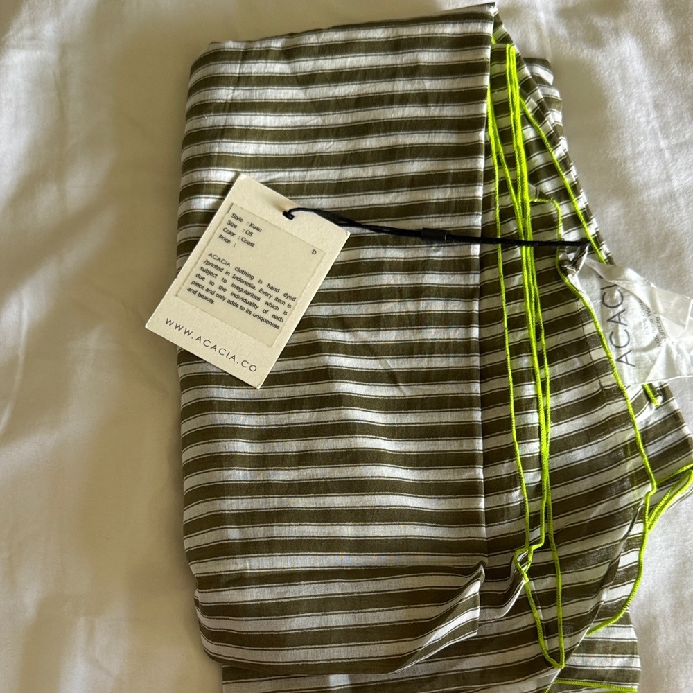 Striped Green and White Scarf